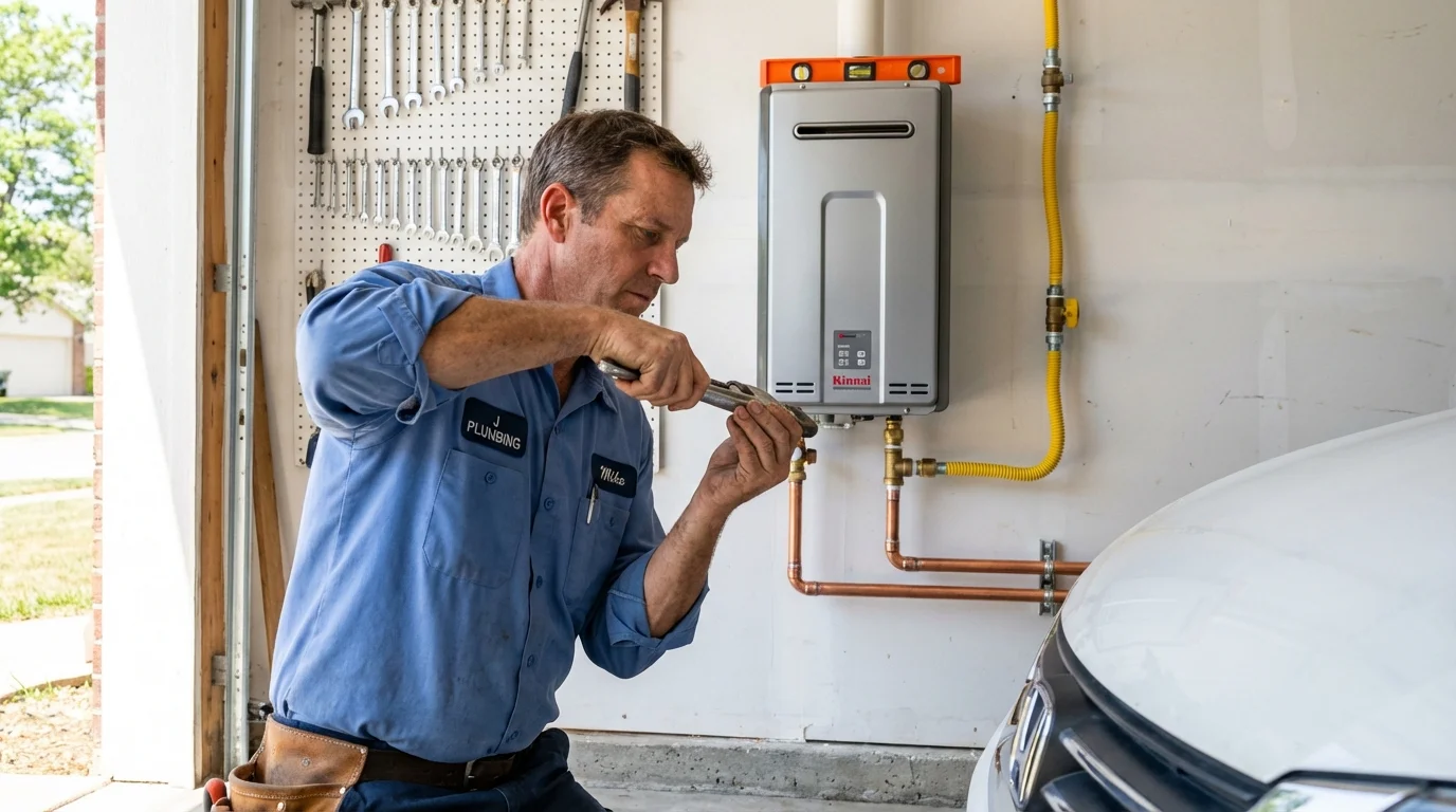 Tankless water heater installation by a Johns Plumbing LLC plumber in Rumney